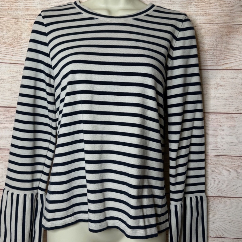 Madewell Navy and Cream Striped Top